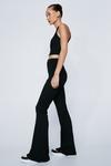 NastyGal Ribbed Racerback Top and Flare Trousers Set thumbnail 3