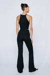NastyGal Ribbed Racerback Top and Flare Trousers Set thumbnail 4