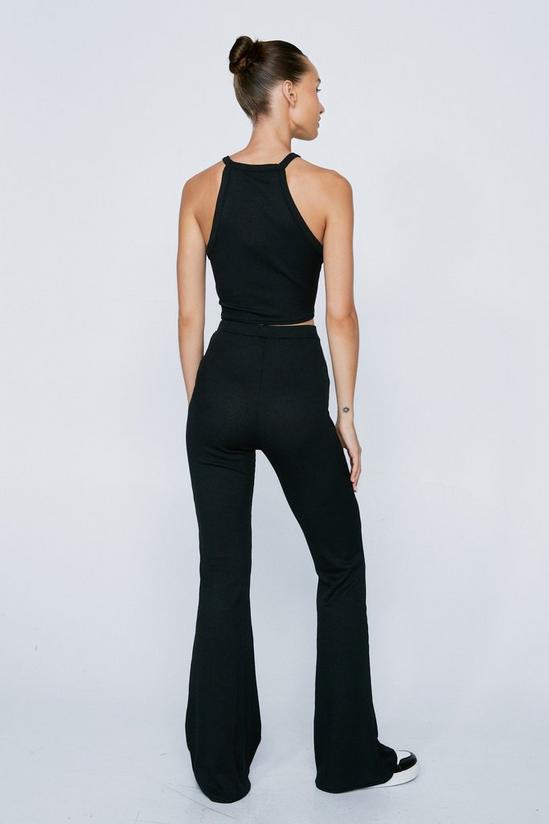NastyGal Ribbed Racerback Top and Flare Trousers Set 4