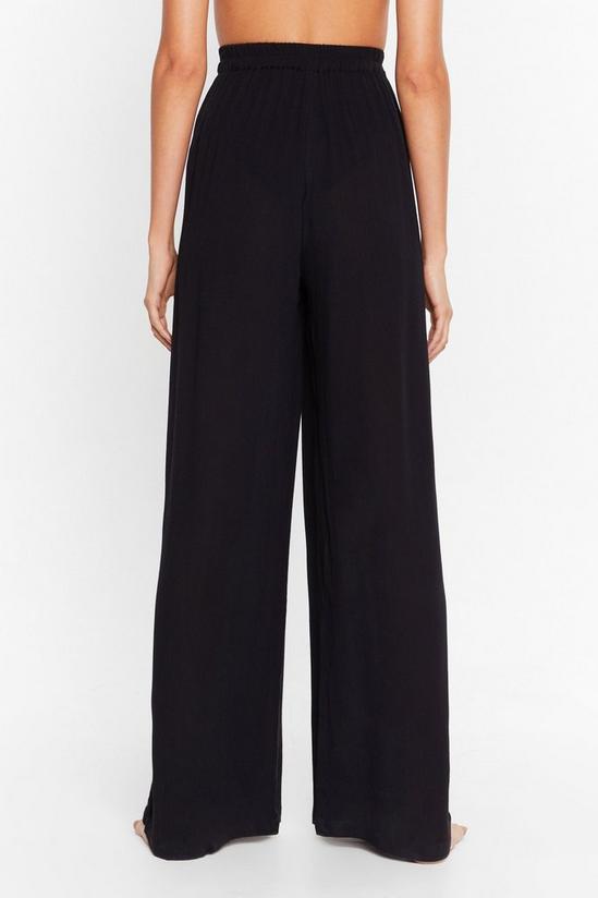 NastyGal Crinkle High Waisted High Leg Cover Up Trousers 4