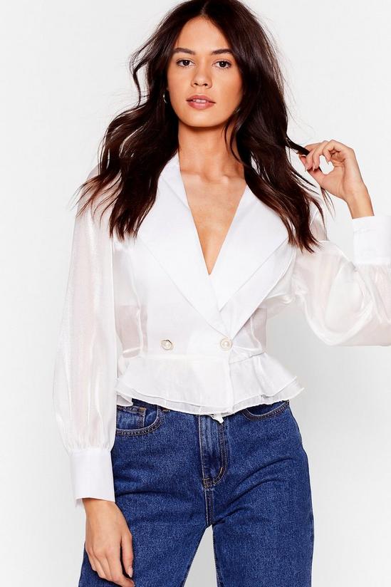 NastyGal Missed You Pearl Double-Breasted Blouse 1