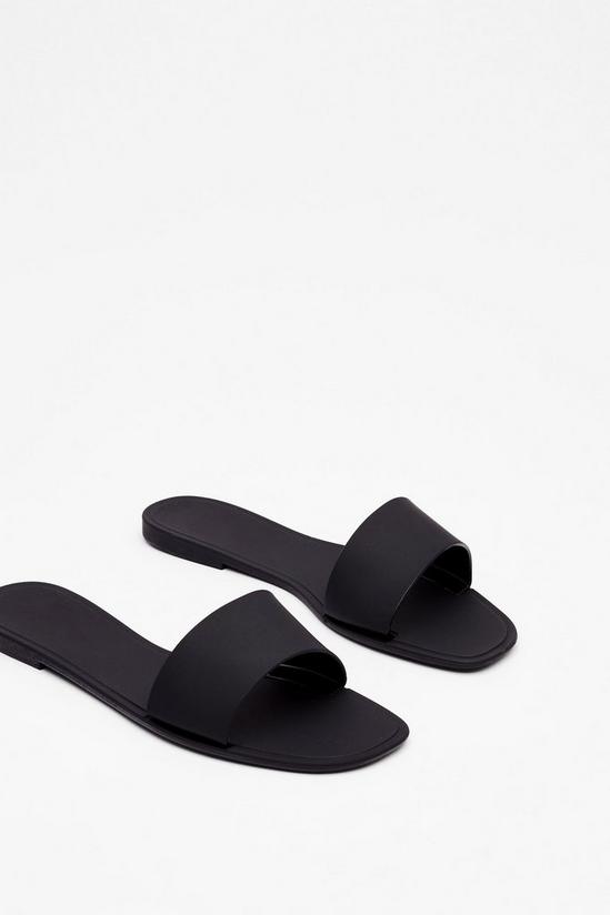 NastyGal Faux Leather Square Toe Sliders 1