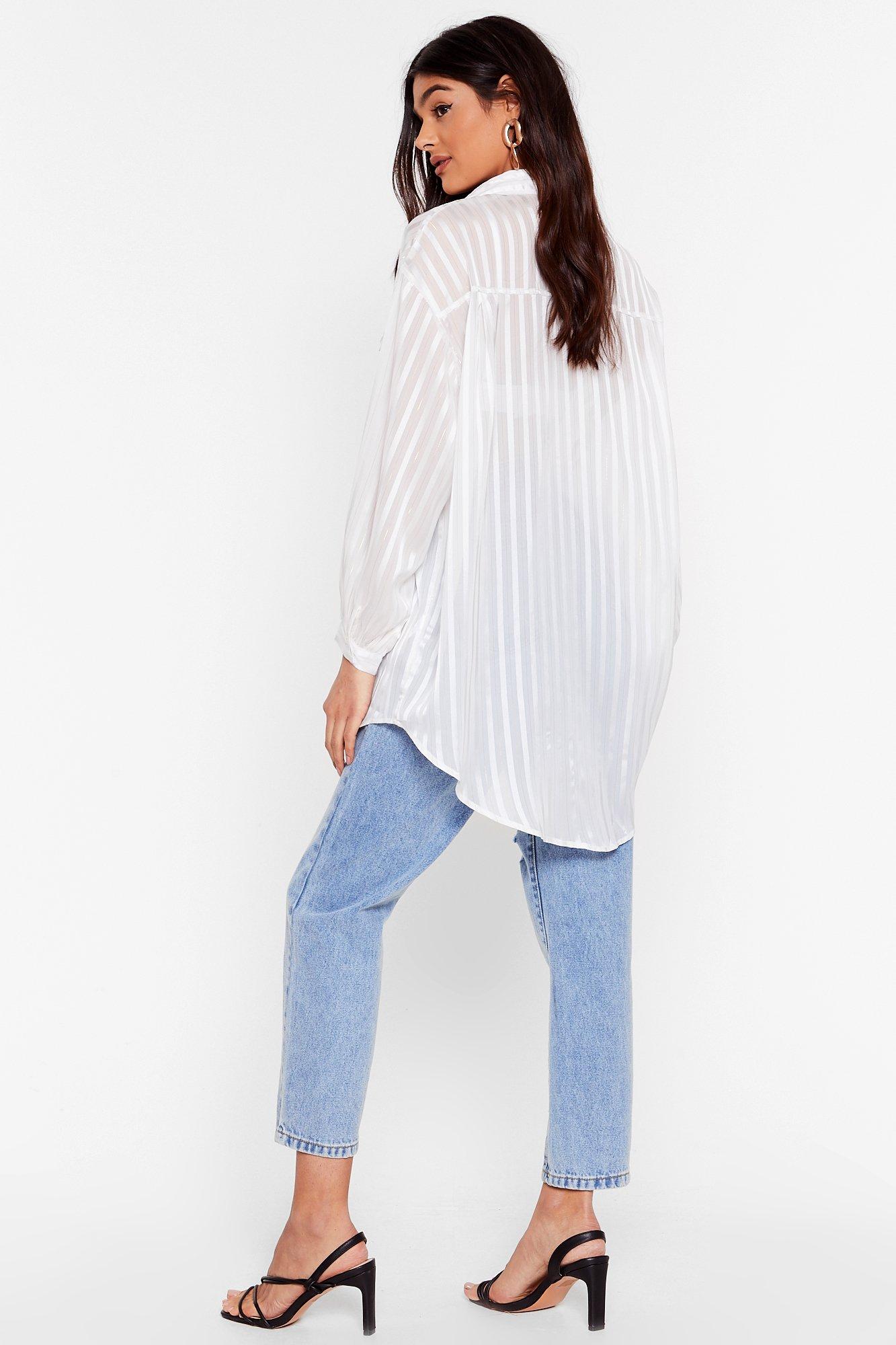 White Stripe Sheer Shirt