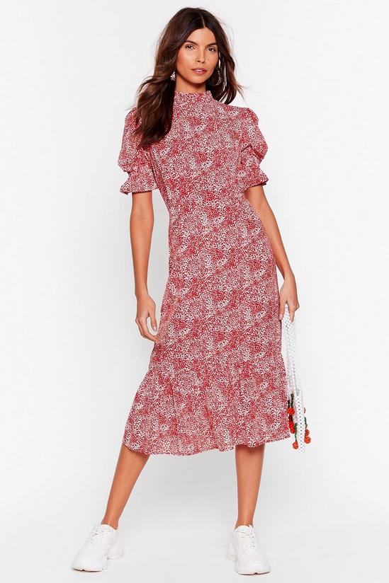 NastyGal Ready for Golden Hour Floral Midi Dress 1
