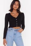 NastyGal Ribbed Button-Down Cropped Cardigan thumbnail 1
