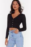 NastyGal Ribbed Button-Down Cropped Cardigan thumbnail 2