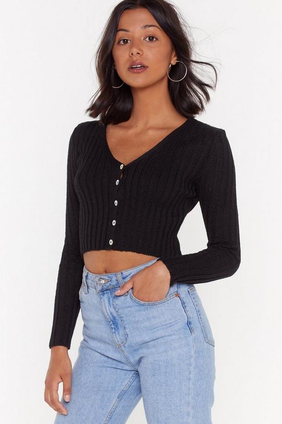 NastyGal Ribbed Button-Down Cropped Cardigan 2