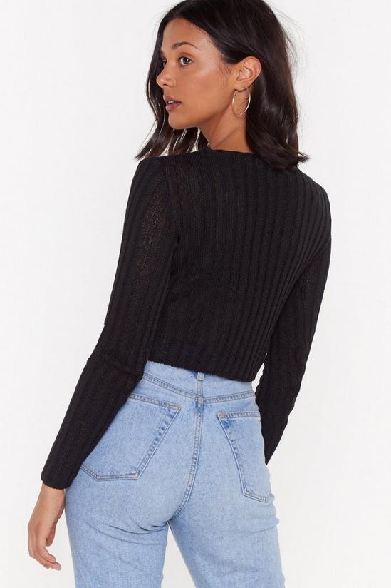 NastyGal Ribbed Button-Down Cropped Cardigan 3