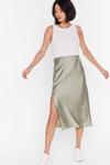 NastyGal Satin Split Leg Midi Skirt thumbnail 1