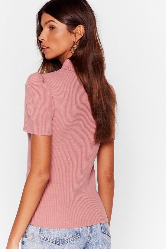 NastyGal Ribbed Knit Fitted High Neck Top 3