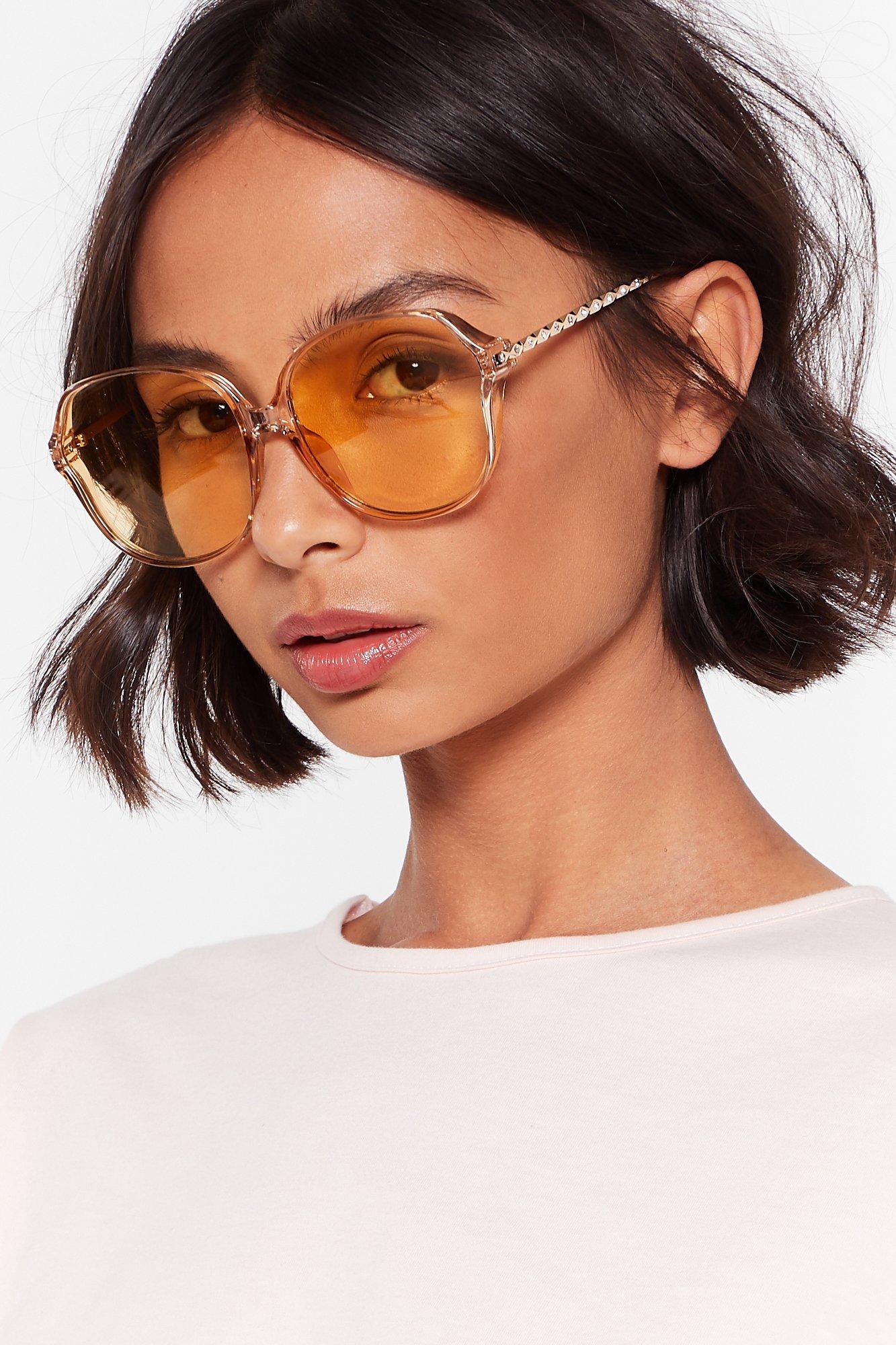 Can t You See Oversized Tinted Sunglasses boohoo UK