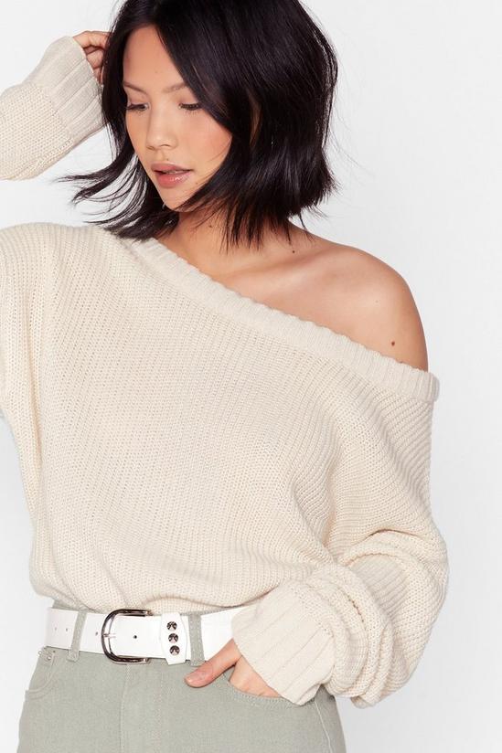 NastyGal Knit's My Way Off-the-Shoulder Jumper 1