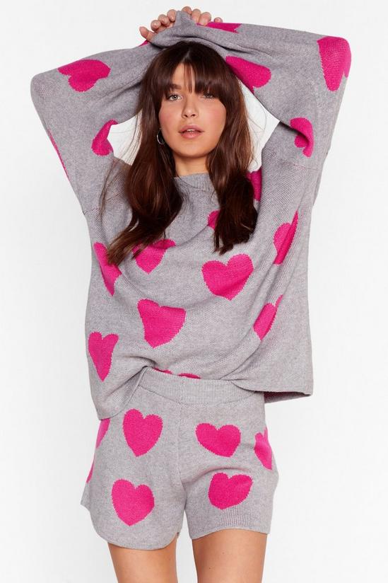 NastyGal Looks Heart Jumper and Shorts Lounge Set 2
