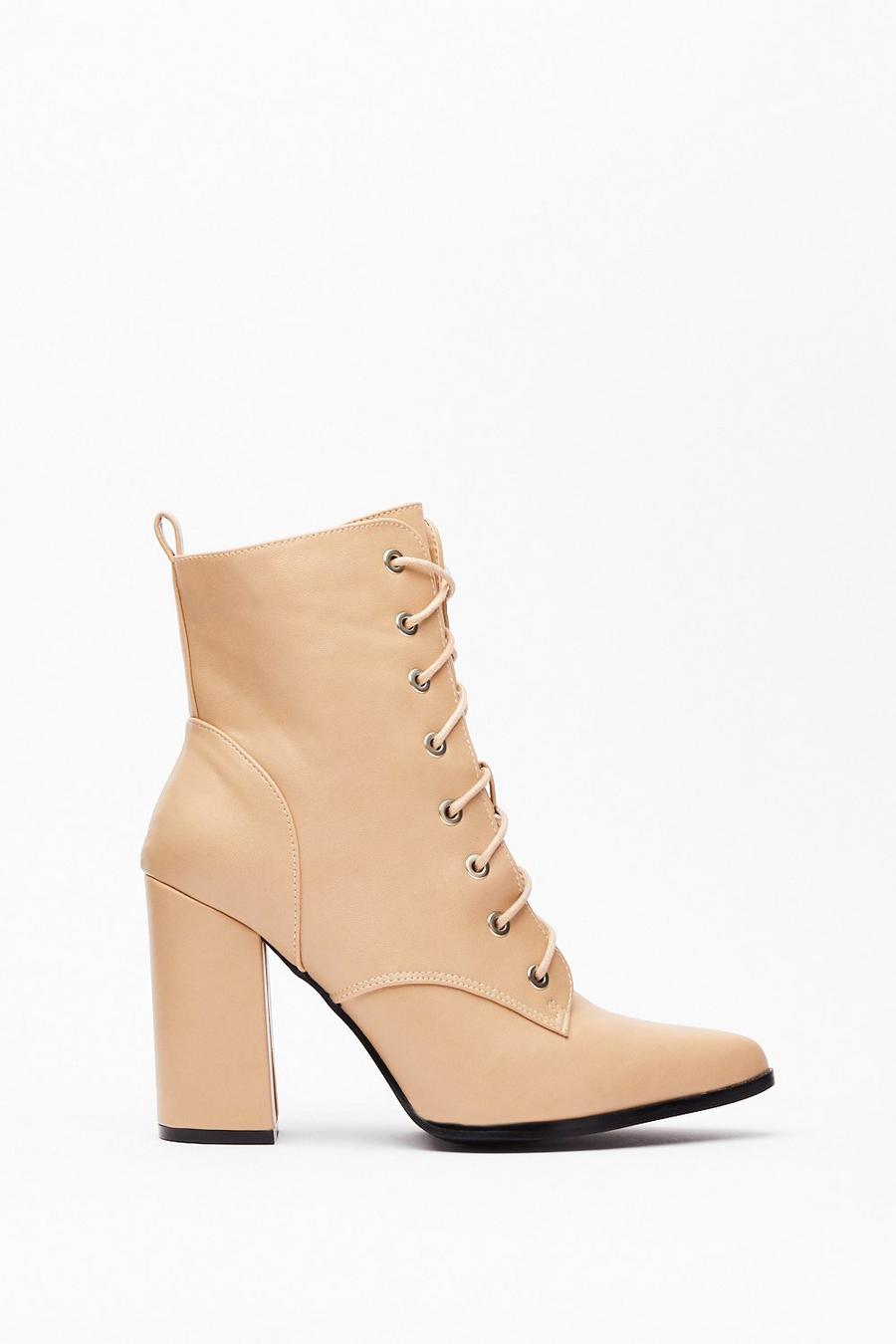 Boots, Leather Look Ruched Ankle Boots