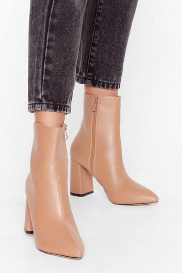 Hey Sole Sister Faux Leather Heeled Boots nude