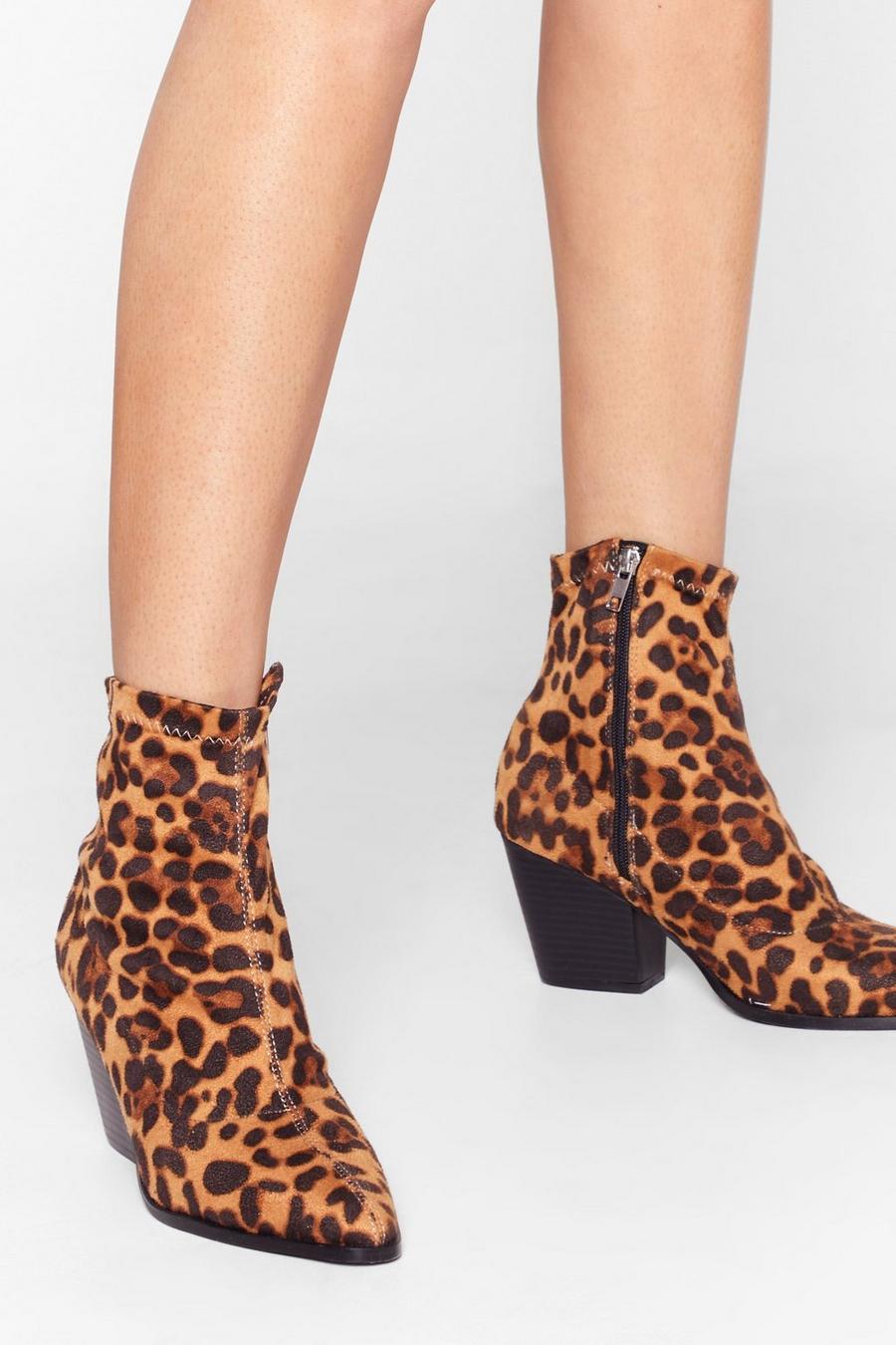Brown You Cat Do That Leopard Ankle Boots