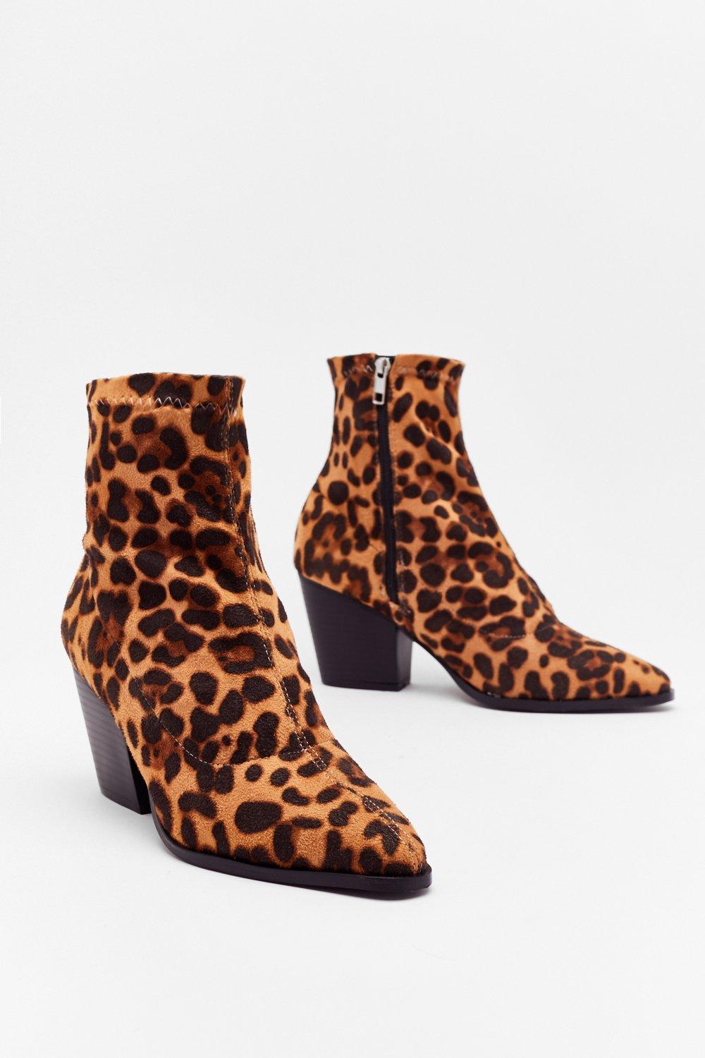 Boohoo leopard boots sales