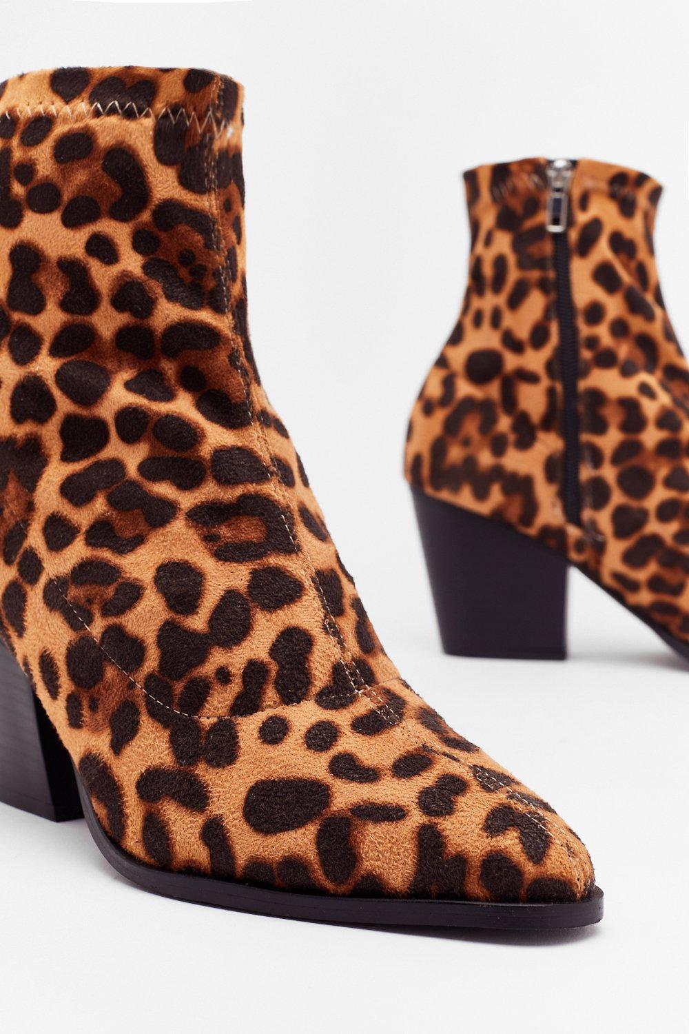 Boohoo 2024 leopard boots