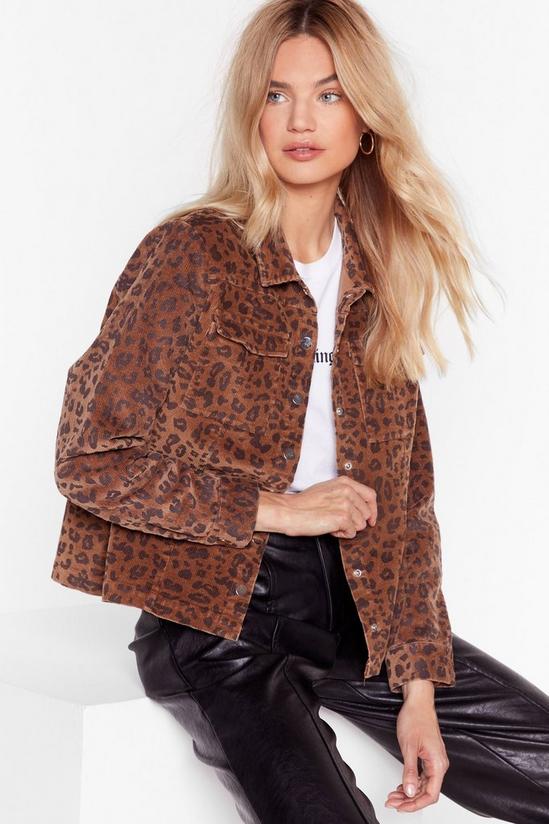 NastyGal Leopard Print Corduory Relaxed Jacket 1