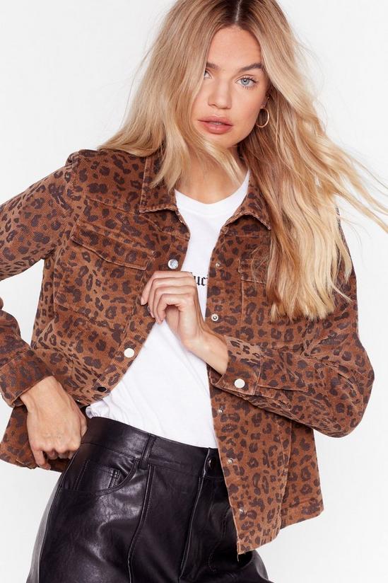 NastyGal Leopard Print Corduory Relaxed Jacket 2