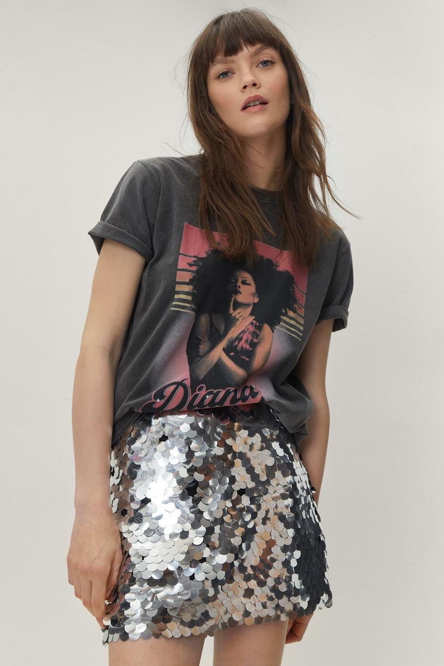 Silver Disco Ball-er Sequin Mini Skirt