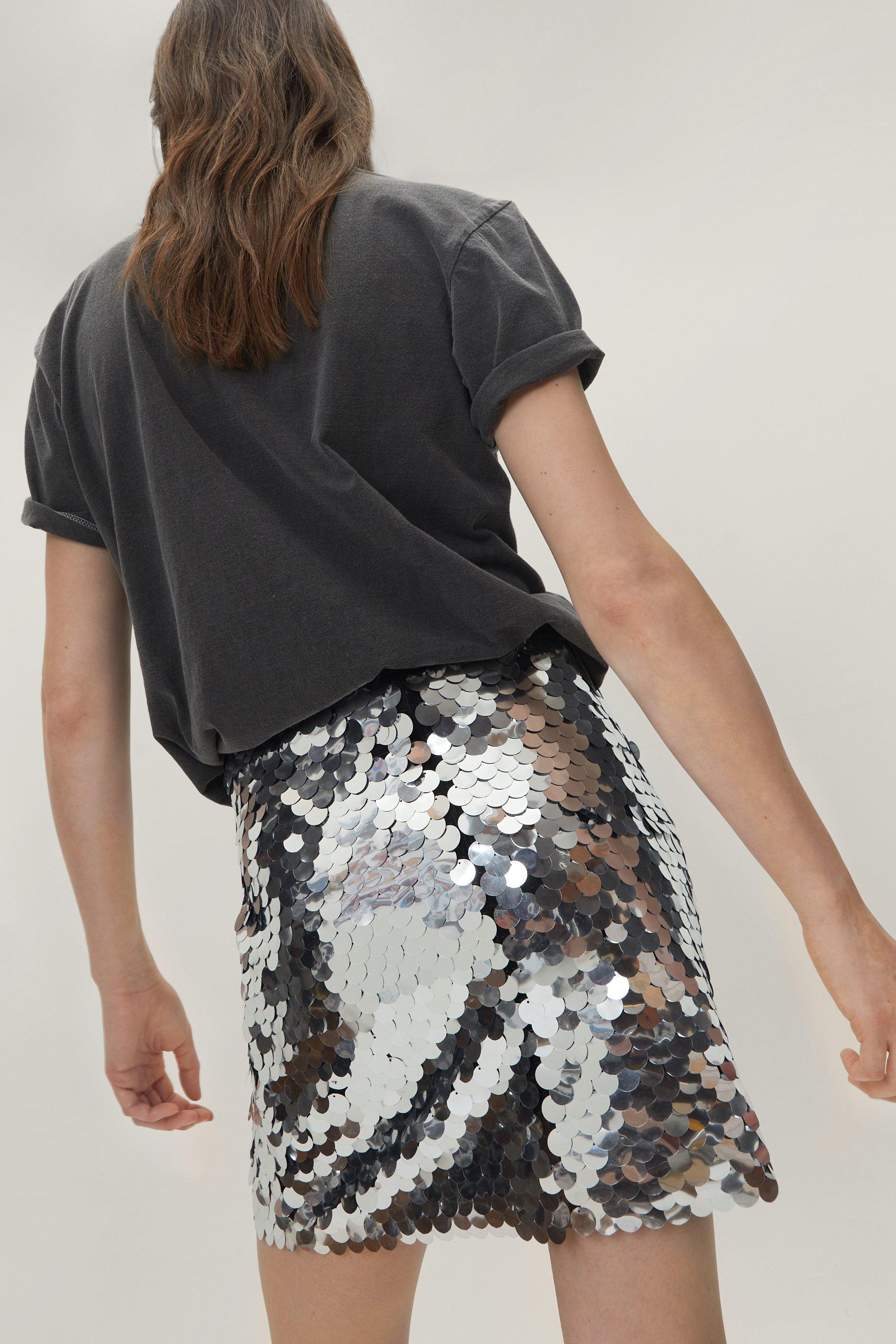 Silver disco skirt sale