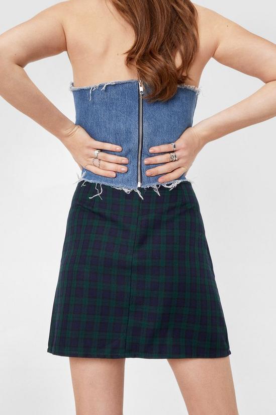 NastyGal Check A Line Slit Mini Skirt 4