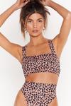 NastyGal Leopard Print Crop Top Bikini Set thumbnail 1