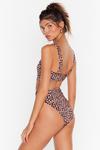 NastyGal Leopard Print Crop Top Bikini Set thumbnail 4