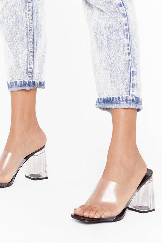 NastyGal Nothing to Hide Clear Block Heel Mules 1