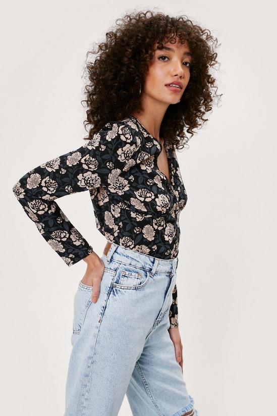 NastyGal Nothing Bud Flowers Floral Button-Down Blouse 2