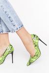 NastyGal Don't Listen to Snake News Faux Leather Court Heels thumbnail 1