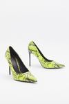 NastyGal Don't Listen to Snake News Faux Leather Court Heels thumbnail 2