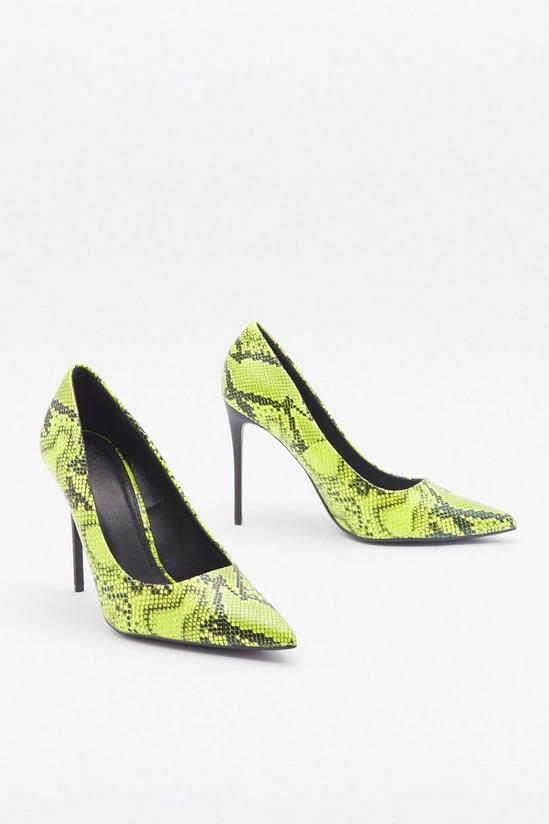 NastyGal Don't Listen to Snake News Faux Leather Court Heels 2