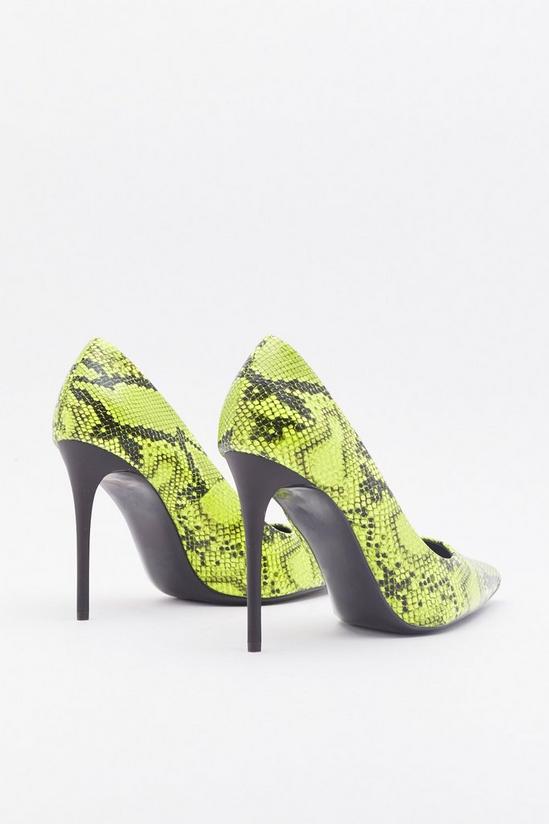 NastyGal Don't Listen to Snake News Faux Leather Court Heels 4