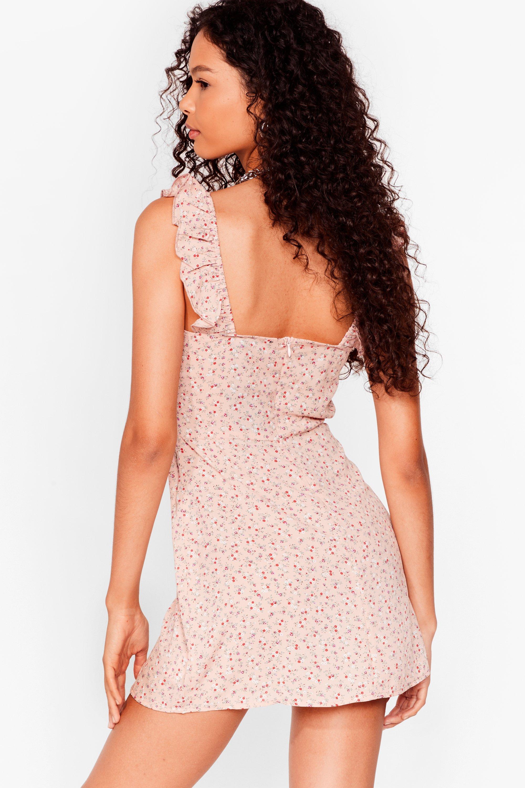 Ruffle strap hotsell mini dress