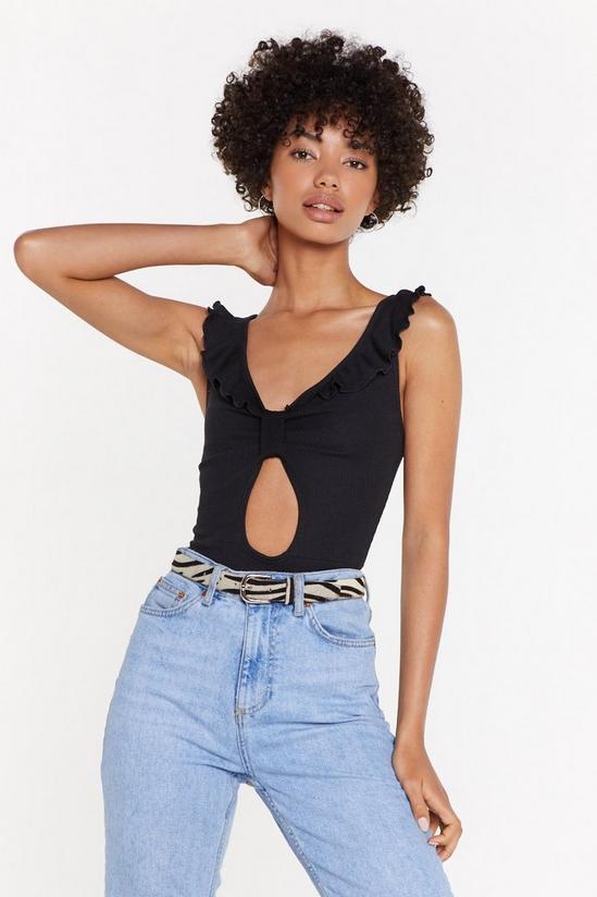 NastyGal Cut-Out of My Inheritance Knot Front Bodysuit 1