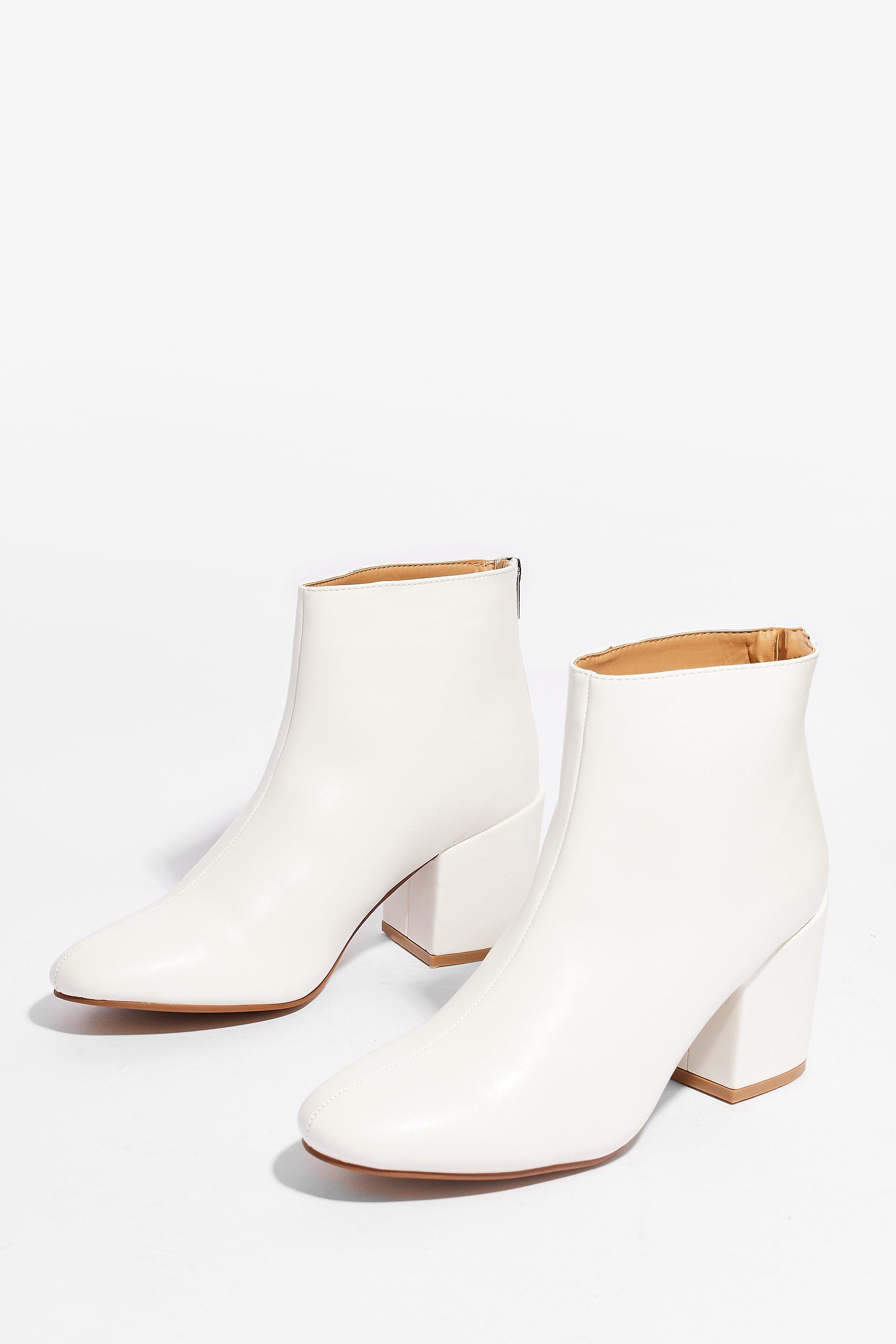 Faux leather 2025 block heel boots