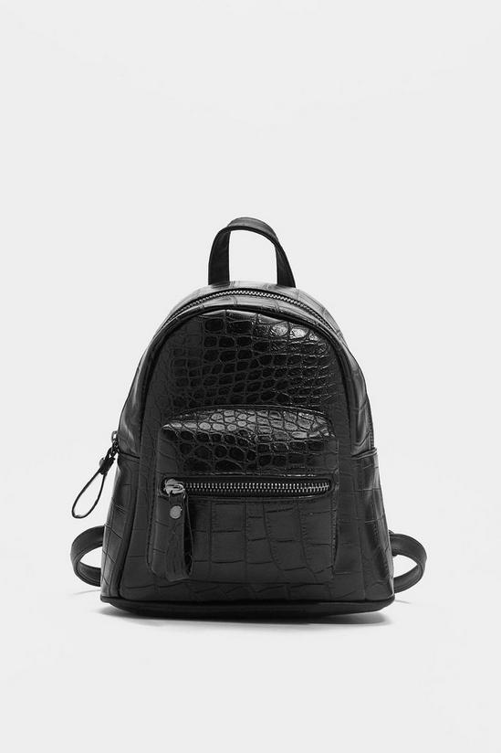 NastyGal Faux Leather Mini Croc Backpack 3