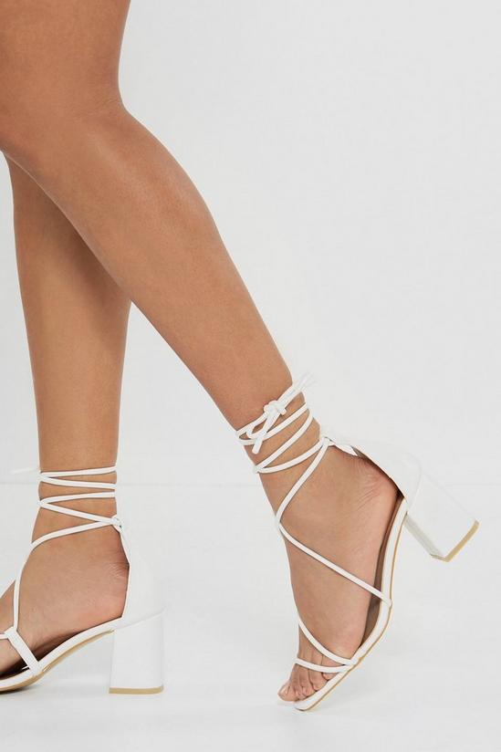 NastyGal Strappy Lace Up Block Heel Sandals 1