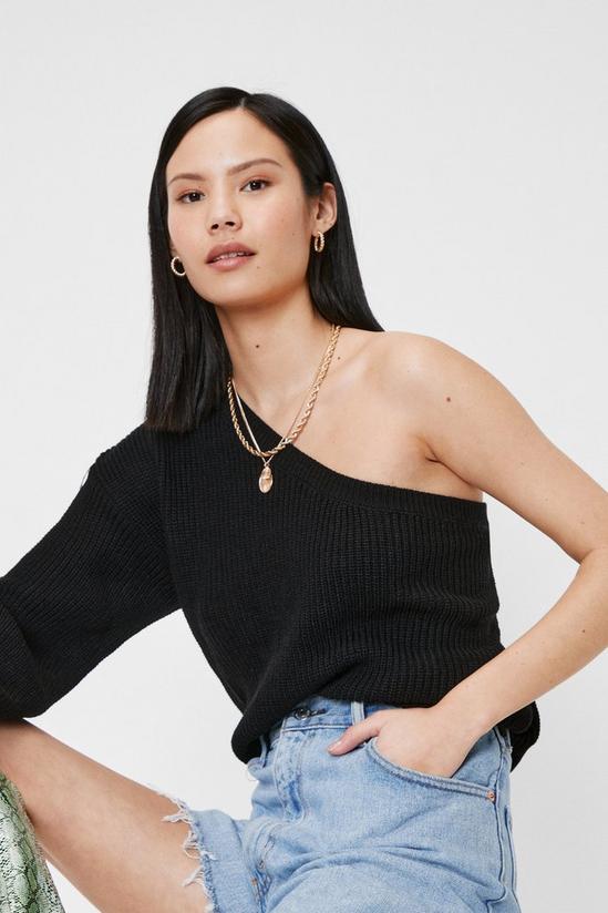 NastyGal My One and Only One Shoulder Sweater 1
