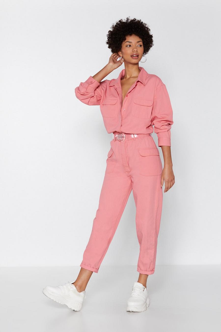 Pink Come to a Boil Denim Boilersuit