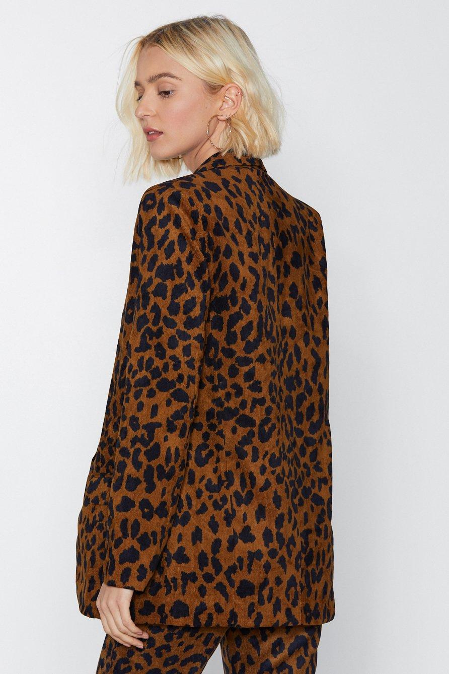 Leopard print sale blazer boohoo