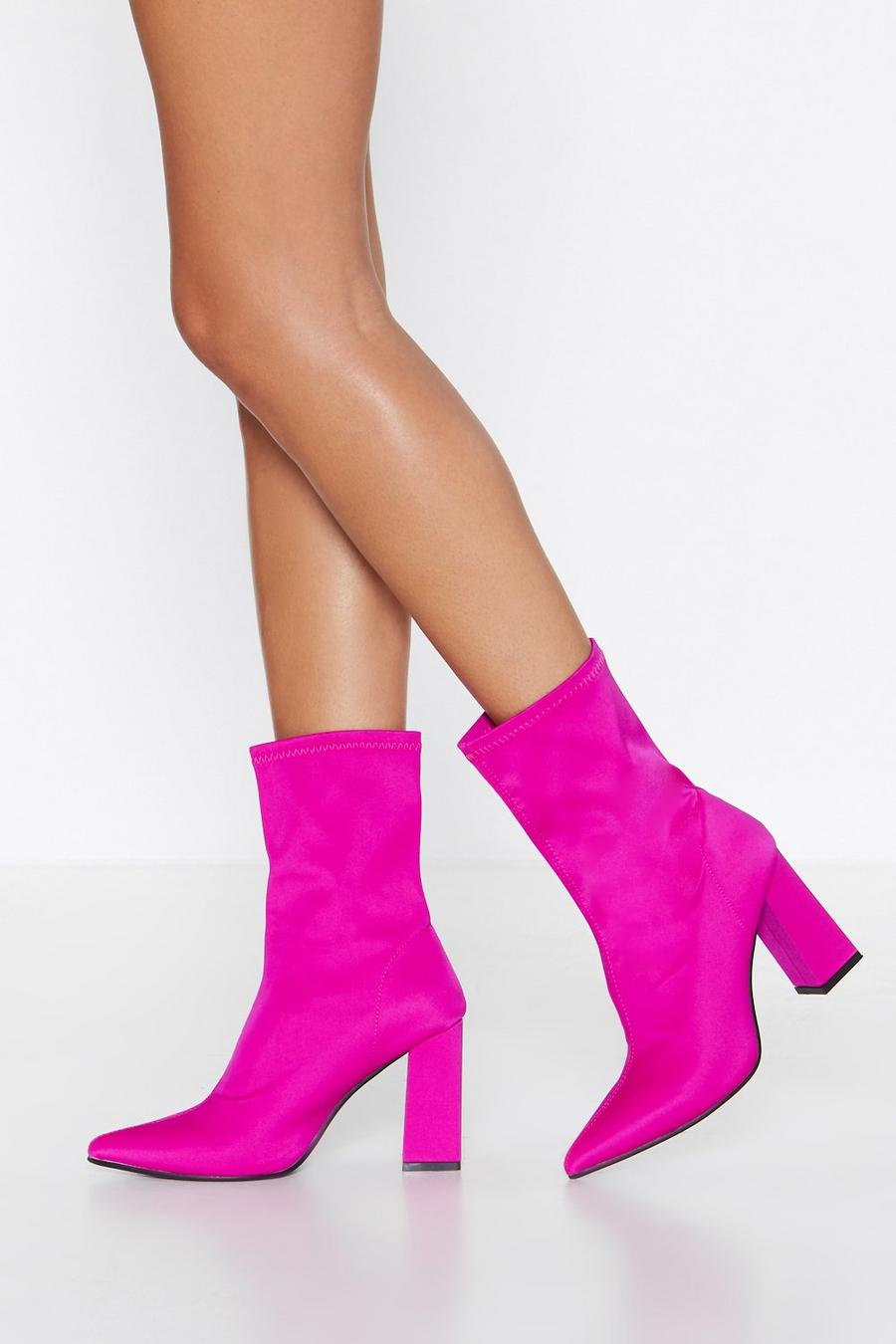 Toxic Pink Lycra Sock Boot