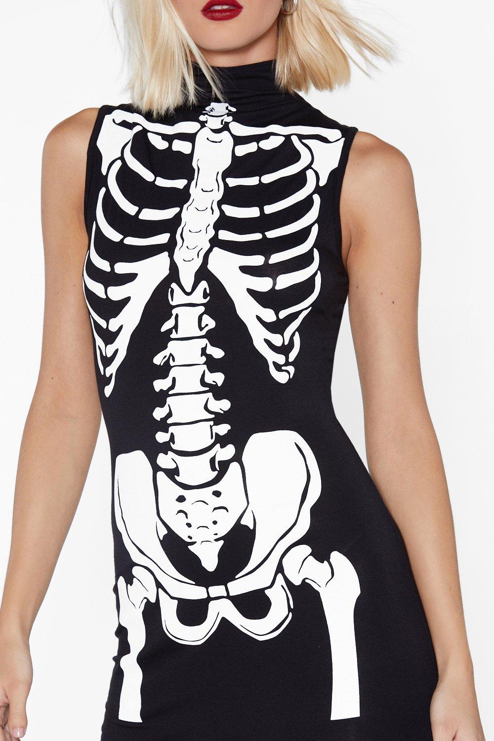 Skeleton bodycon dress clearance