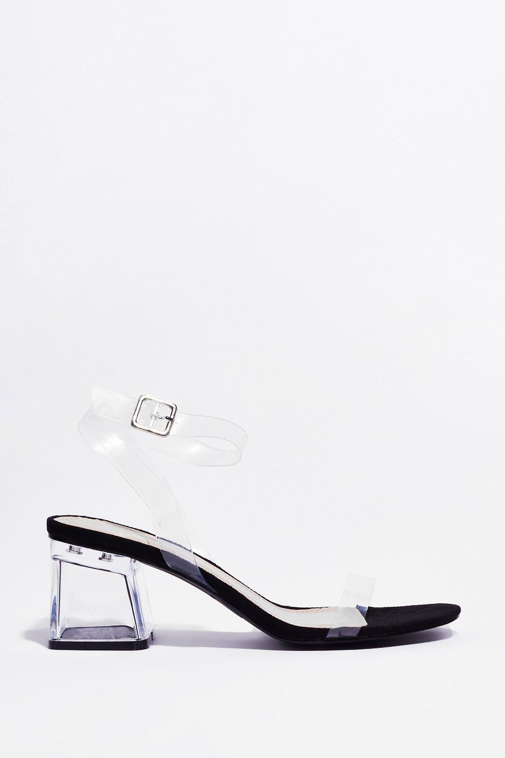 Clear strappy block on sale heels