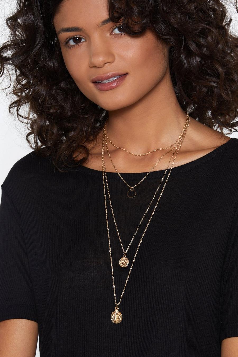 Gold metallic Dainty Layered Chain Necklace
