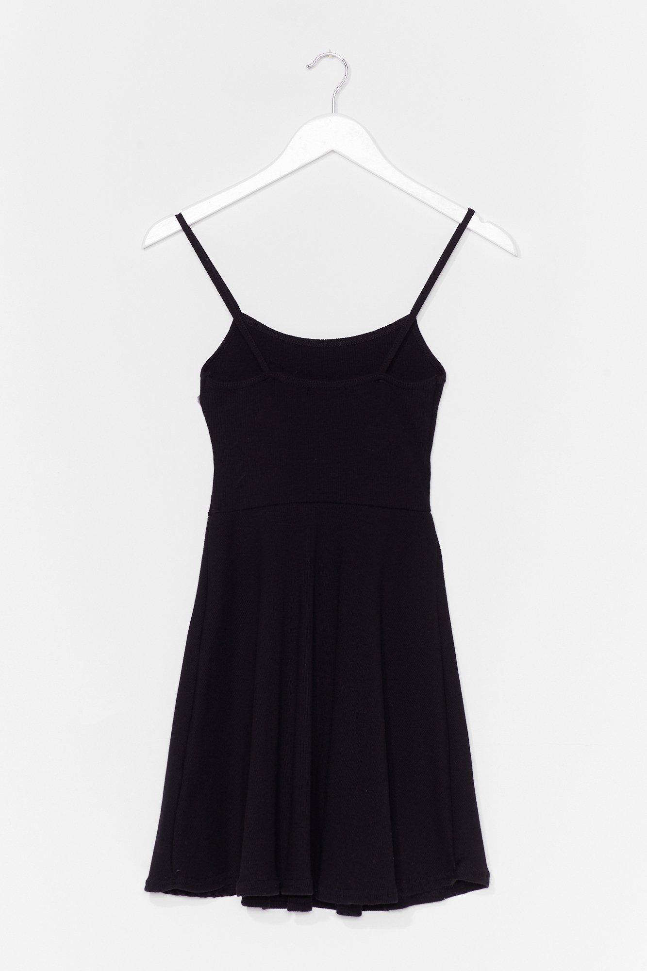 Black spaghetti 2025 strap skater dress