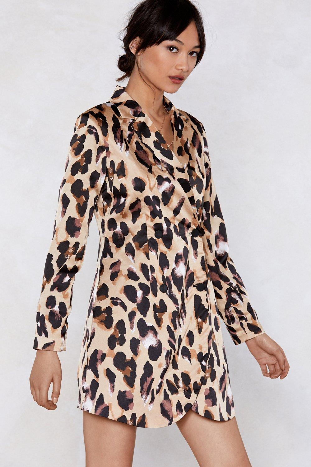 Animal print shop blazer dress