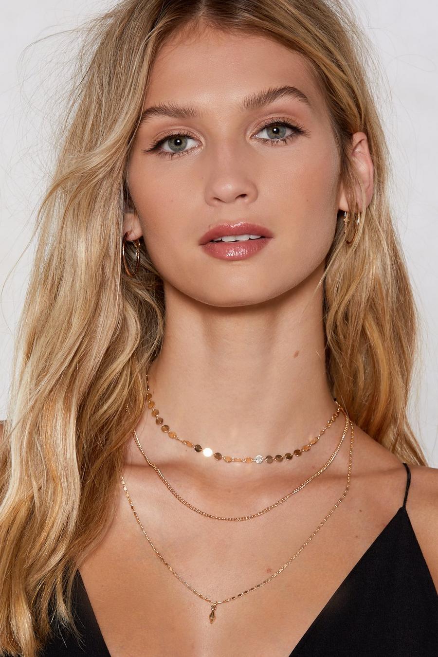 Gold metallic Dainty Layered Necklace